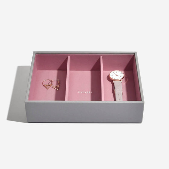 Stackers Classic Jewellery Box (Watch & Accessory Layer) - Dove Grey Pink