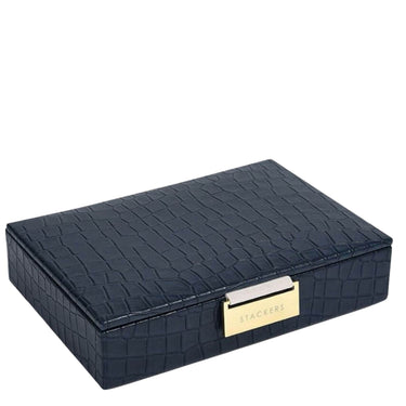 Stackers Mini Jewellery Box (Lid) - Navy Croc