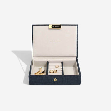 Stackers Mini Jewellery Box (Lid) - Navy Croc