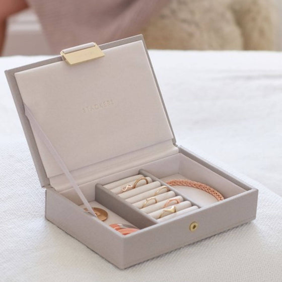 Stackers Mini Jewellery Box (Lid) - Taupe