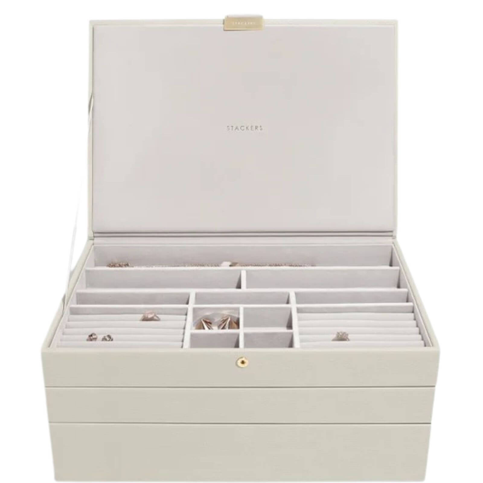 white supersize stackers premium stackable jewelry box... Stackers Supersize Jewellery Box (Set) - Oatmeal – Bejeweled At Soul