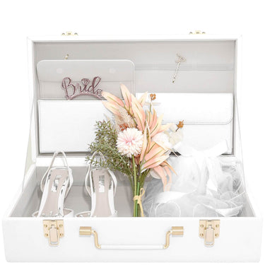 Stackers White Bridal Memory Storage Trunk