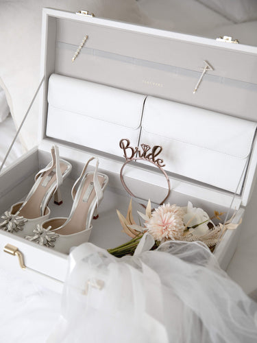 Stackers White Bridal Memory Storage Trunk