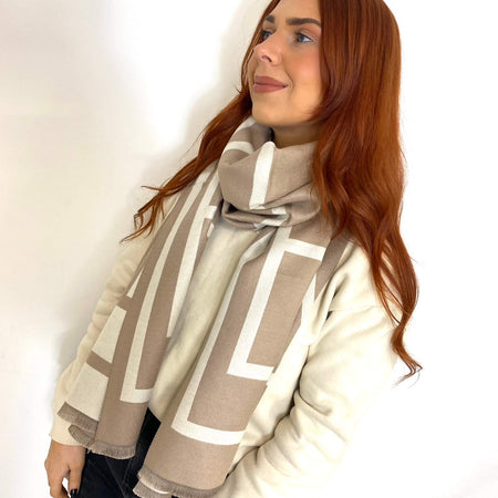 Taupe Chic Linear Scarf