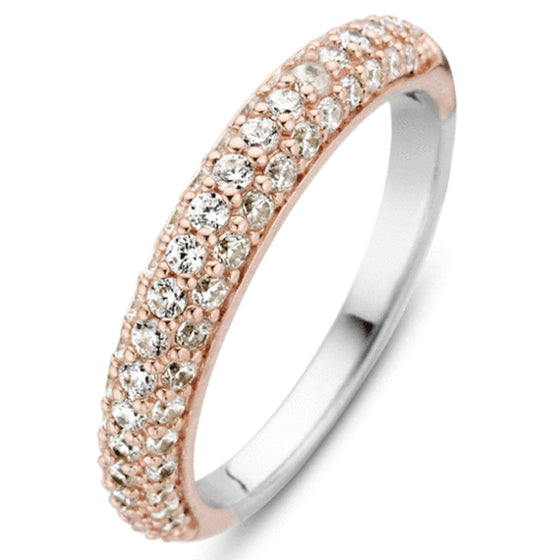 Ti Sento Silver & Rose Gold Ring - Size 58