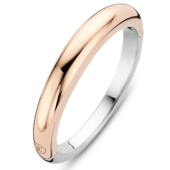Ti Sento Silver & Rose Gold Ring - Size 56