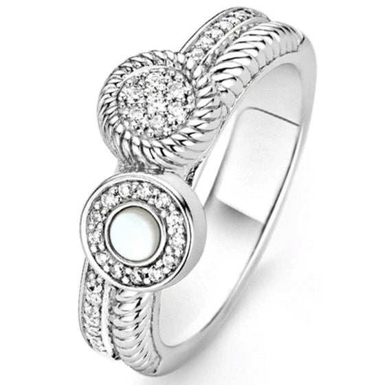 Ti Sento Silver Double Ring - Size 54