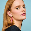 TooLally Abstract Diamonds Earrings - Pink & Red