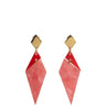 TooLally Abstract Diamonds Earrings - Pink & Red