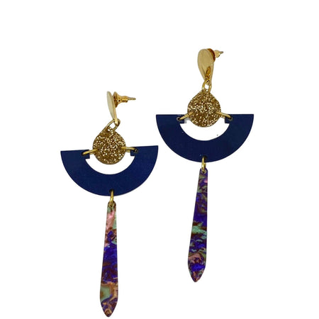 TooLally Daphnes Earrings - Blue Pearl
