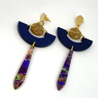 TooLally Daphnes Earrings - Blue Pearl