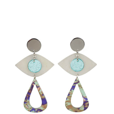 TooLally Eye Motif Drop Earrings - Blue