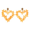 TooLally Heart In Flowers Earrings - Orange Pearl