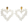 TooLally Heart In Flowers Earrings - White Pearl