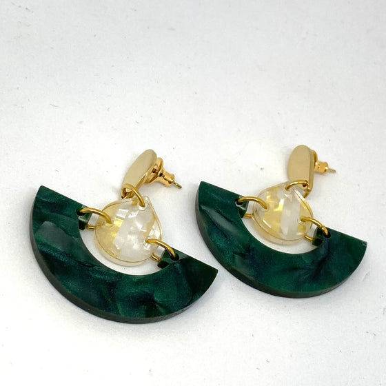 TooLally Mini Fans Earrings - Emerald