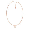 Guess Shine Crystal Heart Rose Gold Necklace