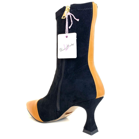 Una Healy Too Shy Pointed Toe Sock Boots - Tan Mix