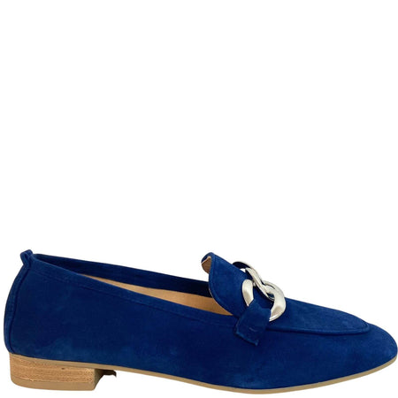 Unisa Buyo Navy Suede Leather Loafers
