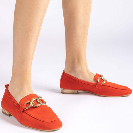 Unisa Buyo Red Suede Leather Loafers