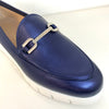 Unisa Famo Navy Leather Wedge Shoes