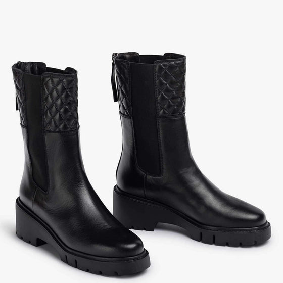 Unisa Jabano Black Leather Long Ankle Boots