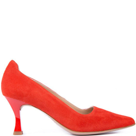 Unisa Kizas Red Suede Mid Height Court Shoes