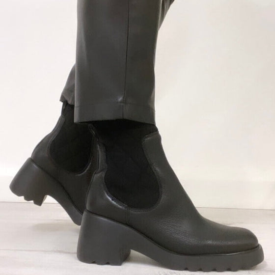 Unisa Losbi Black Leather Sock Boots
