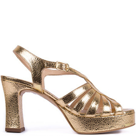 Unisa Orvin Gold Leather Chunky Sandals