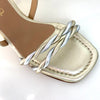 Unisa Sabino Silver & Gold Leather Strappy Sandals