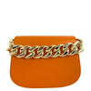 Unisa Zbruna Orange Leather Gold Chain Bag