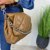 Unisa Zkerina Tan Leather Padded Crossbody Bag