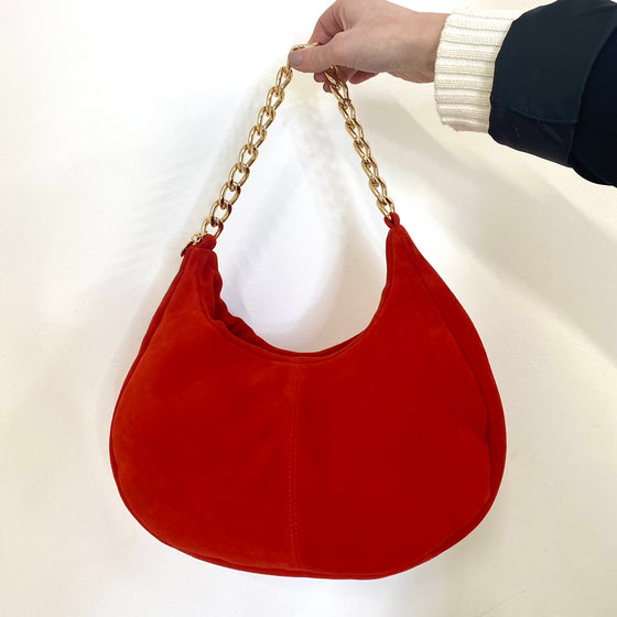 Unisa Zfiama Red Suede Shoulder Bag