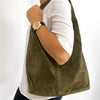 Unisa Zivana Khaki Green Suede Shoulder Bag