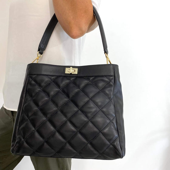 Unisa Zmoira Black Leather Handbag