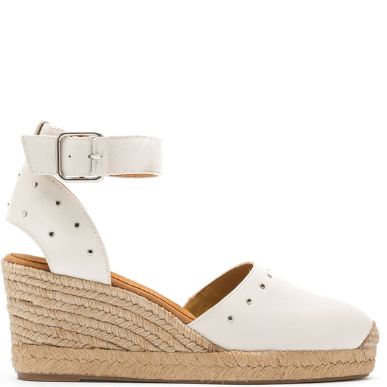 Unisa Cliver Leather Wedges - Ivory