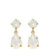 Caroline Svedbom Gold Mini Drop Earrings - White Opal