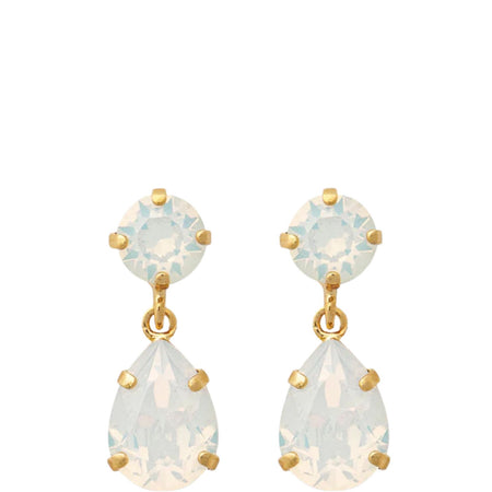 Caroline Svedbom Gold Mini Drop Earrings - White Opal