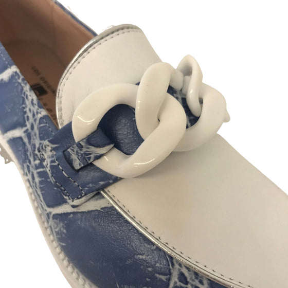 Jose Saenz Blue Leather Loafers