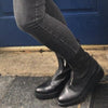 Wonders Black Leather Front Zip Boots