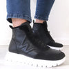 Wonders Black Leather Sneaker Boots 2415