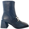 Wonders Black Leather Square Toe Boots