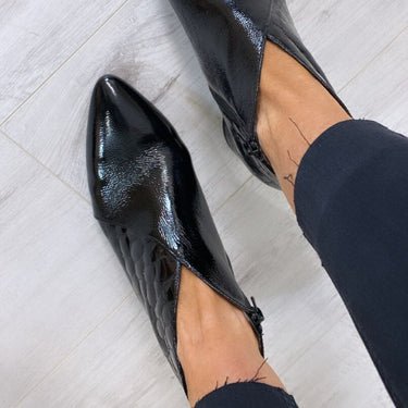 Wonders Black Patent Leather Shoe Boots
