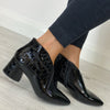 Wonders Black Patent Leather Shoe Boots