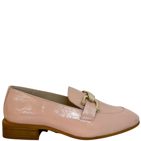 Wonders Blush Pink Leather Slip On Loafers