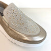 Wonders Gold Leather Sparkly Slip On Shoes