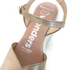 Wonders Champagne Gold Leather Ankle Strap Sandals