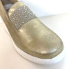 Wonders Gold Leather Slip On Wedge Shoes