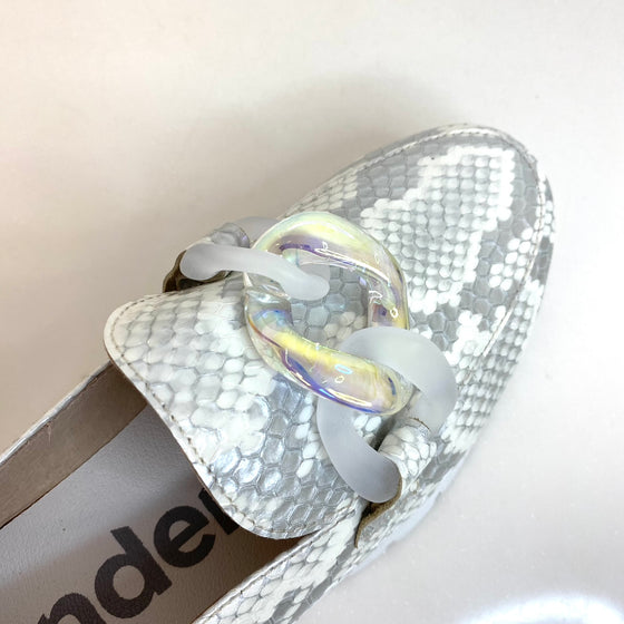 Wonders Grey Python Slip On Shoes