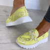 Wonders Lime Python Slip On Shoes