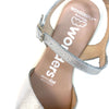 Wonders Silver Leather Ankle Strap Sandals